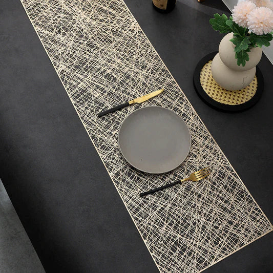 Golden Plastic Table Runner 60 Inches