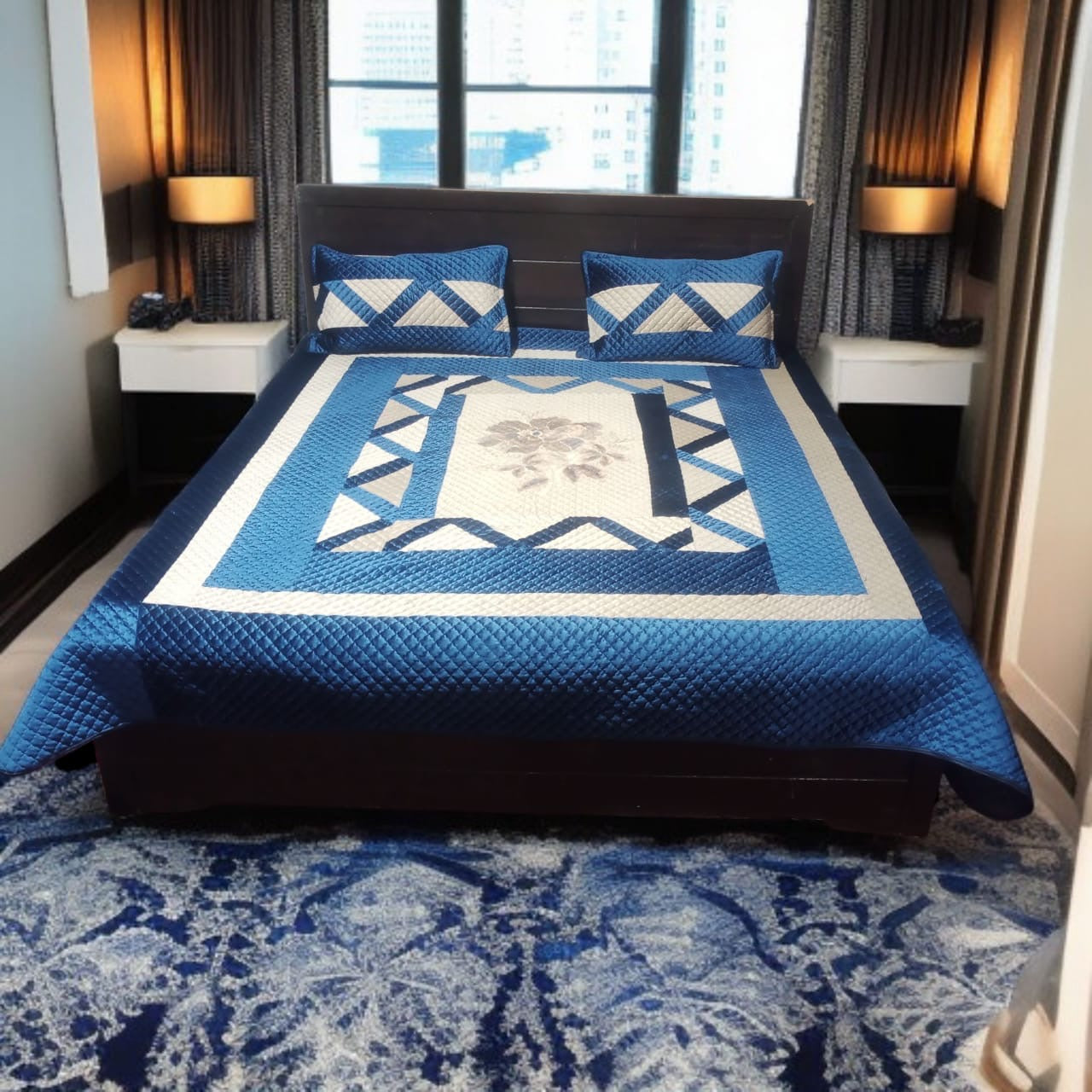 Malai Velvet Embroidery Mid Flower 3pc