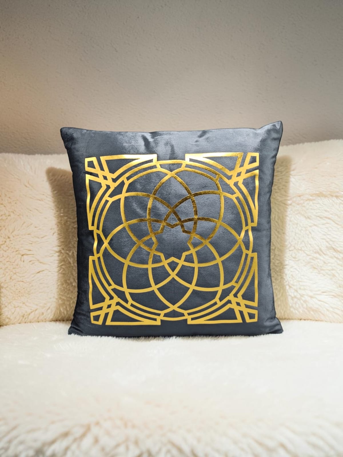 Italian Velvet Round Motive Cushion