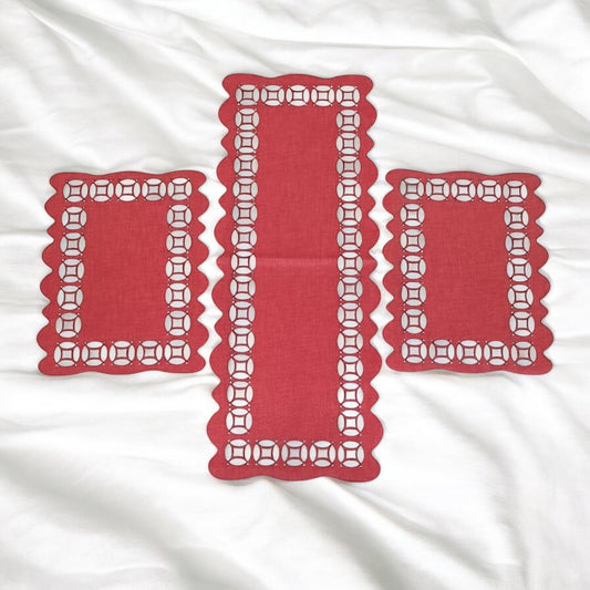 Plastic Leather Cutwork 3pc Set