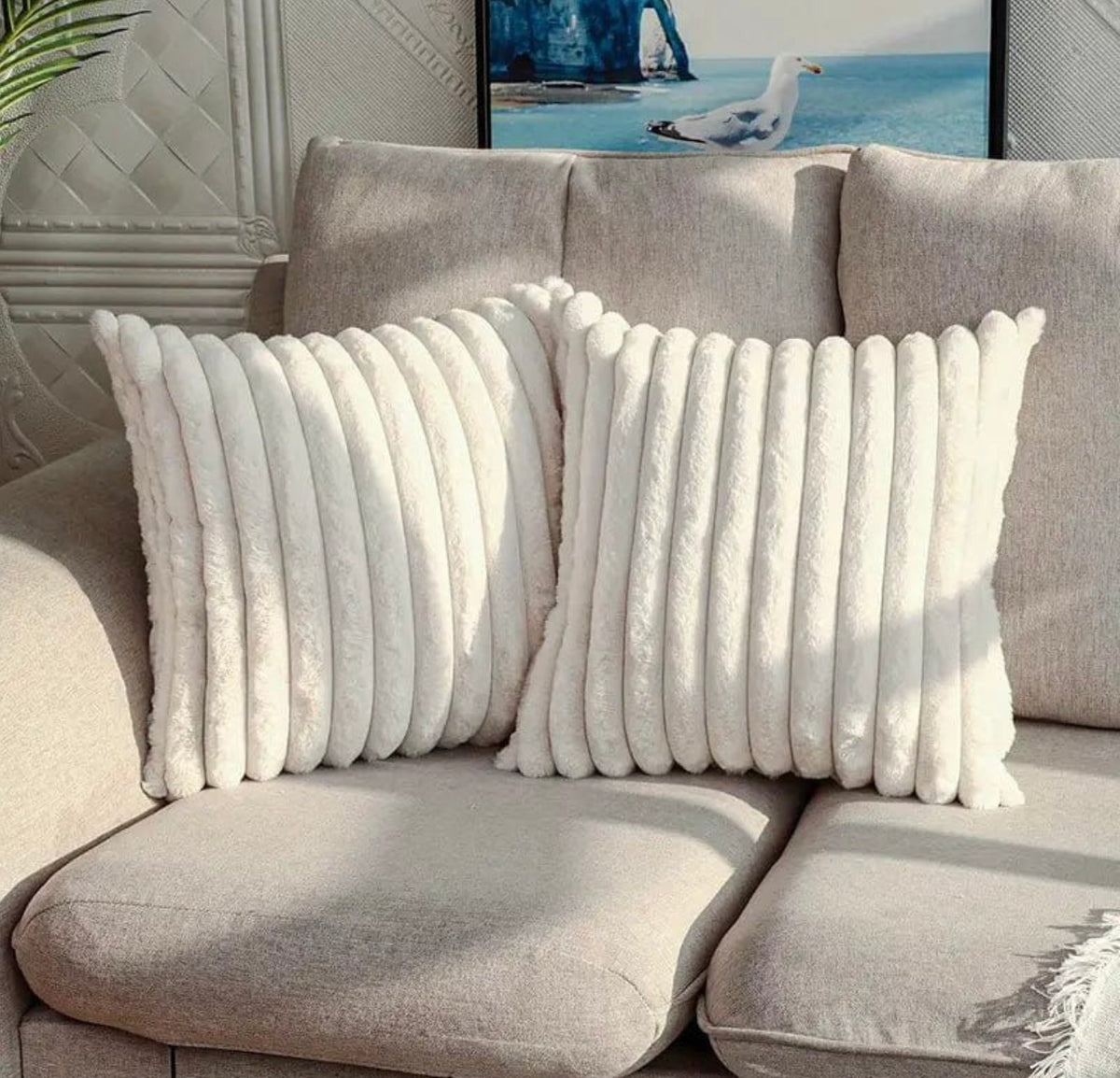 Soft Fur Line Cushion