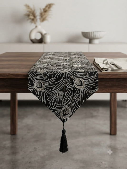 Shanghai Peacock Velvet Table Runner