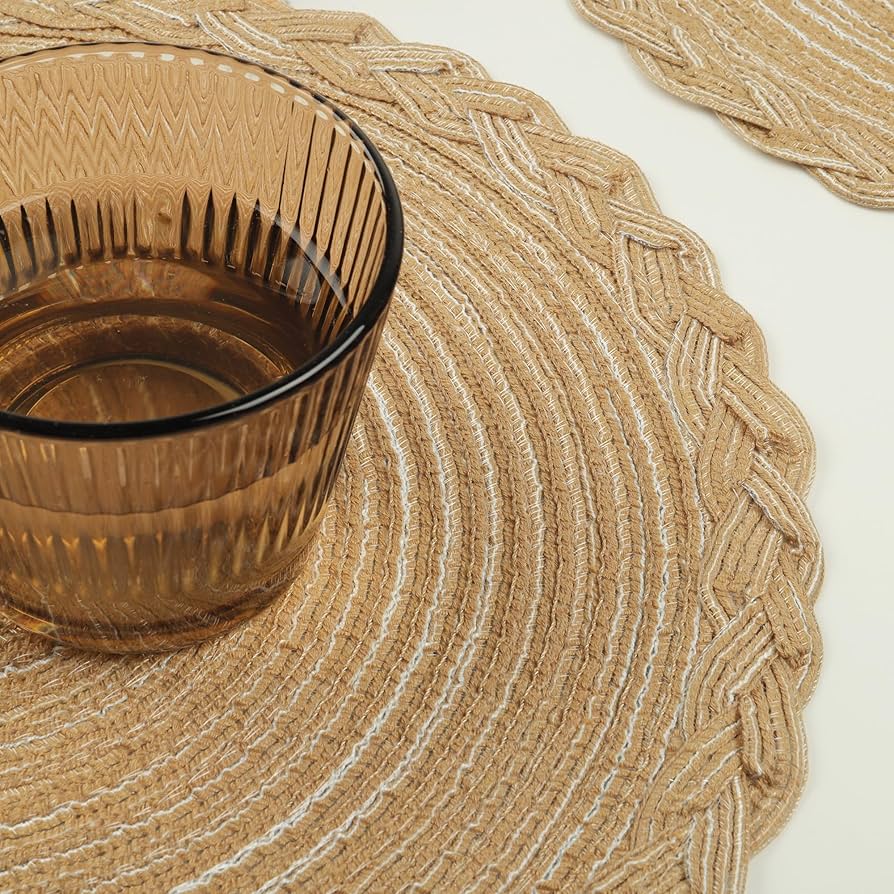 Round Line Fine Plastic Table Mats 6pc Set