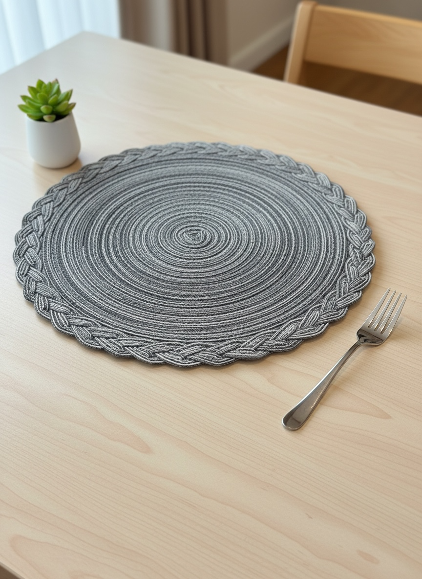 Round Line Fine Plastic Table Mats 6pc Set