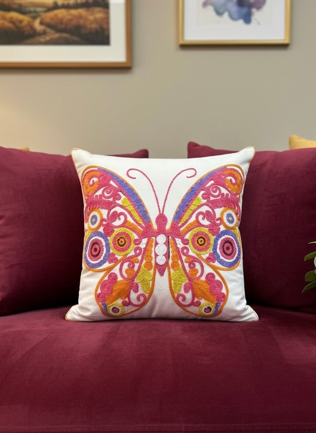 Heavy Embroidery 18x18 Hand-Made Cushion