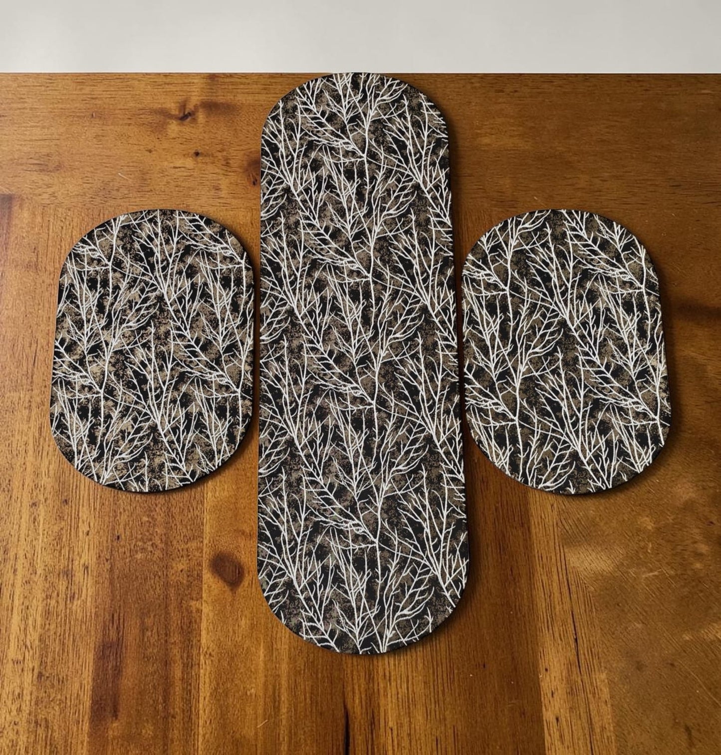 Shanghai Velvet Tree Oval 3pc Set