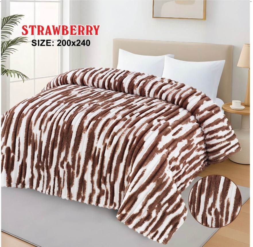 Fur Zebra Ac Summer Blanket King Size