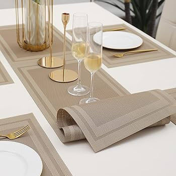 Chatai Plastic 7 PC SET ( 1 Runner & 6 Mats )