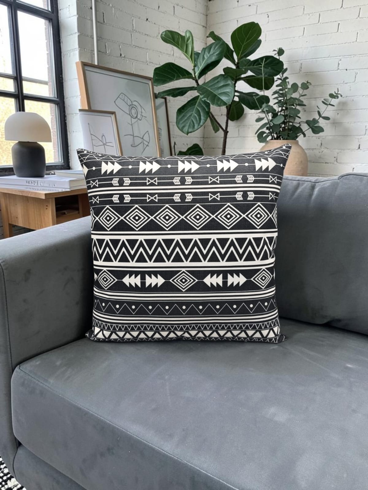Printed Juut Black White Series Cushion
