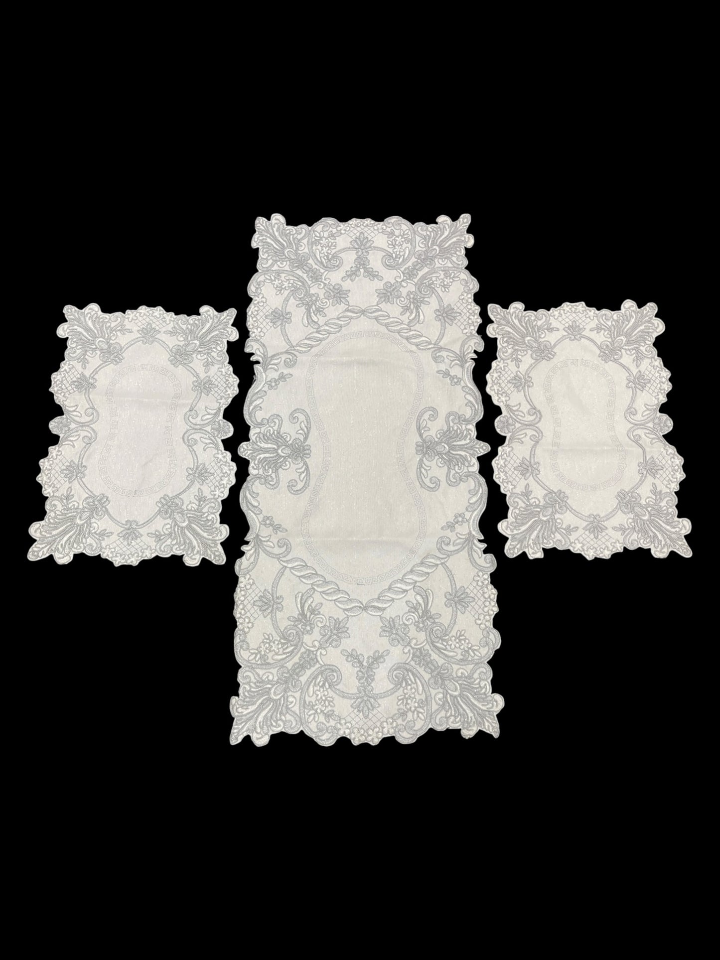 Fancy Cutwork Chinese 3pc Set