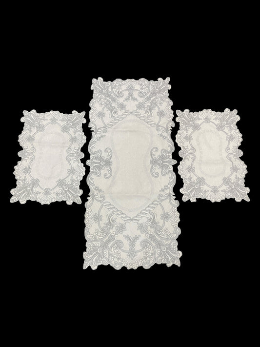 Fancy Cutwork Chinese 3pc Set
