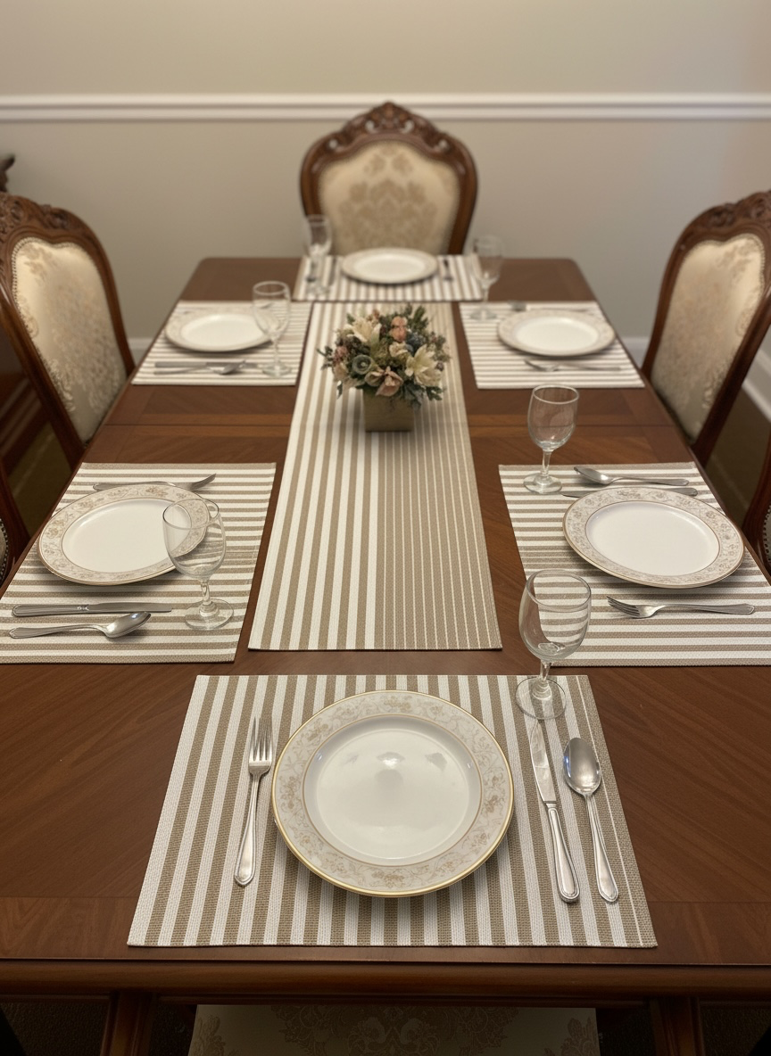 Chatai Plastic 7 PC SET ( 1 Runner & 6 Mats )