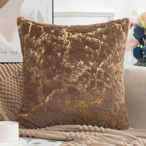 Fur Marble Cushion Double Side