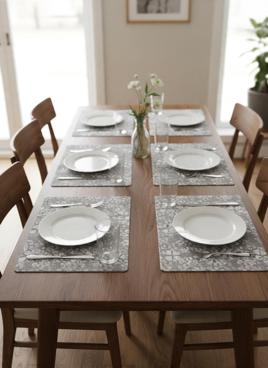 Sweet Leather Waterproof Imported Table Mat 6PC Set