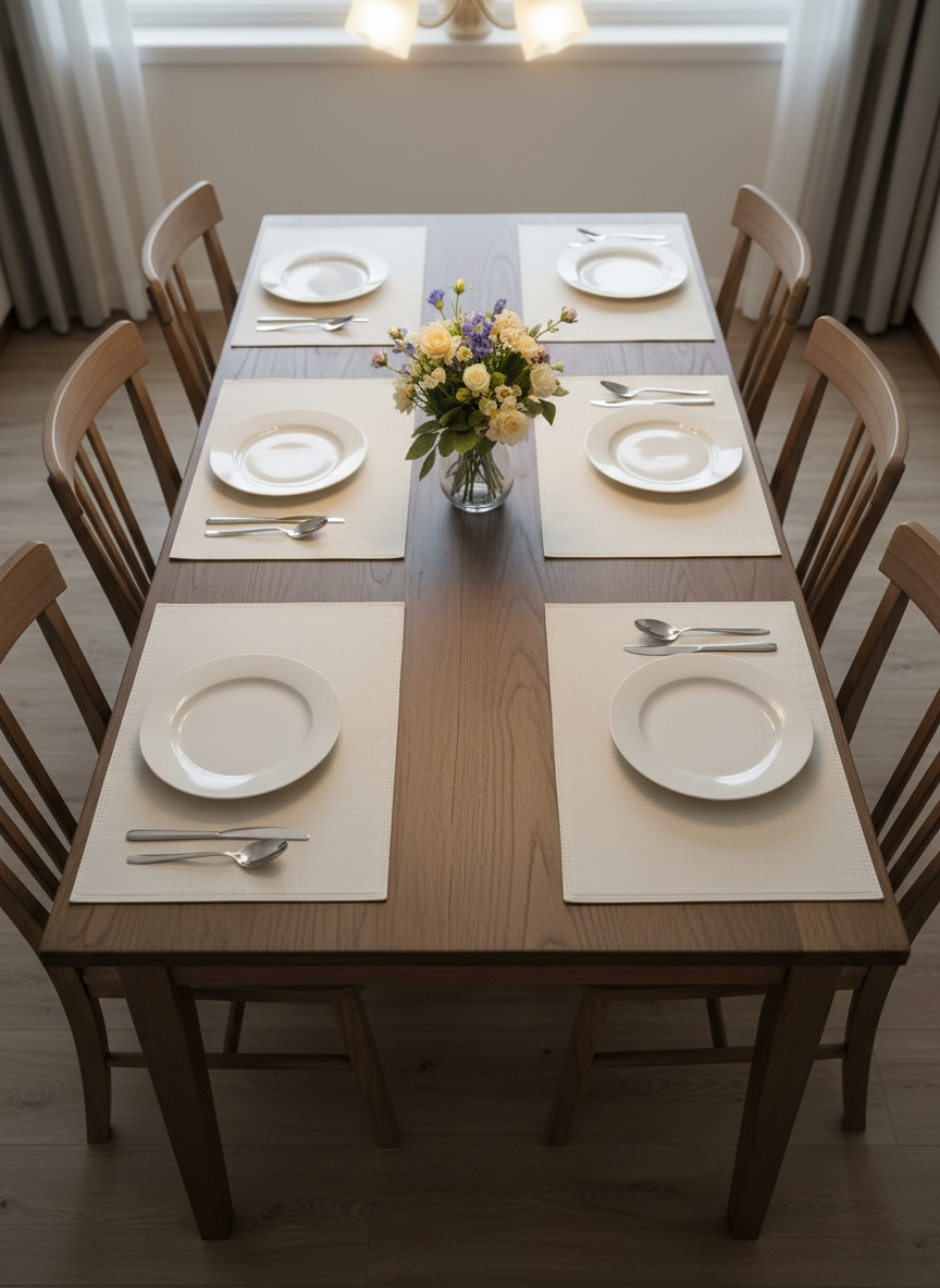 Imported Leather Plastic Elegant Table Mat 6pc Set