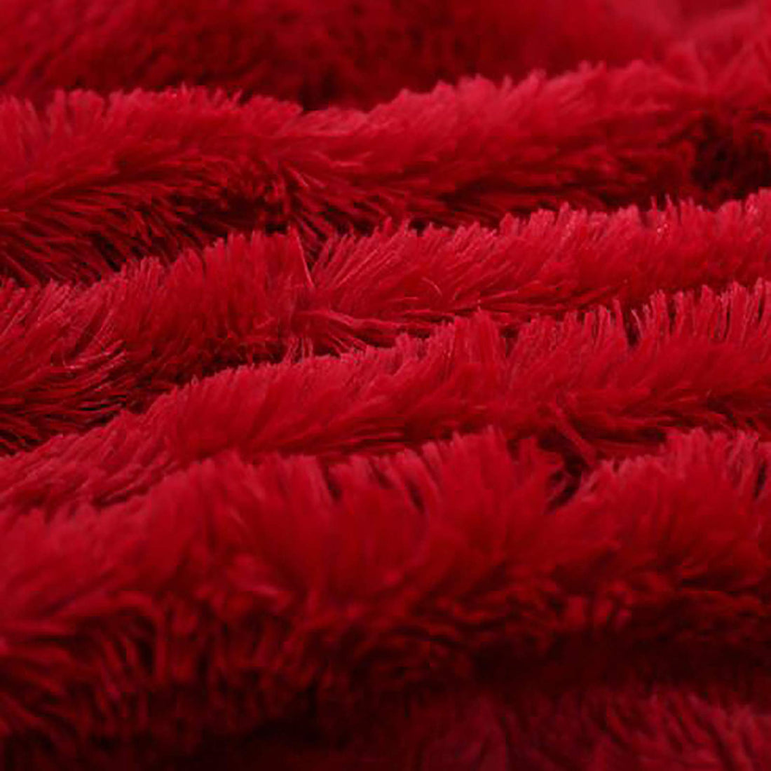 Complete 4pc Shaggy Soft Faux Fur Set ( Red )