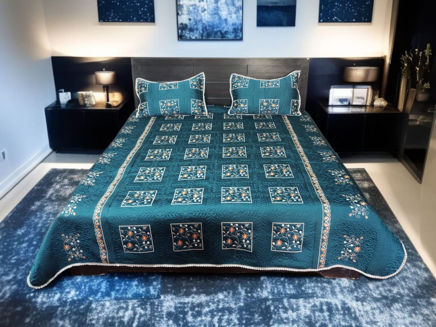 Silk Embroidery Box Embroidery 3pc