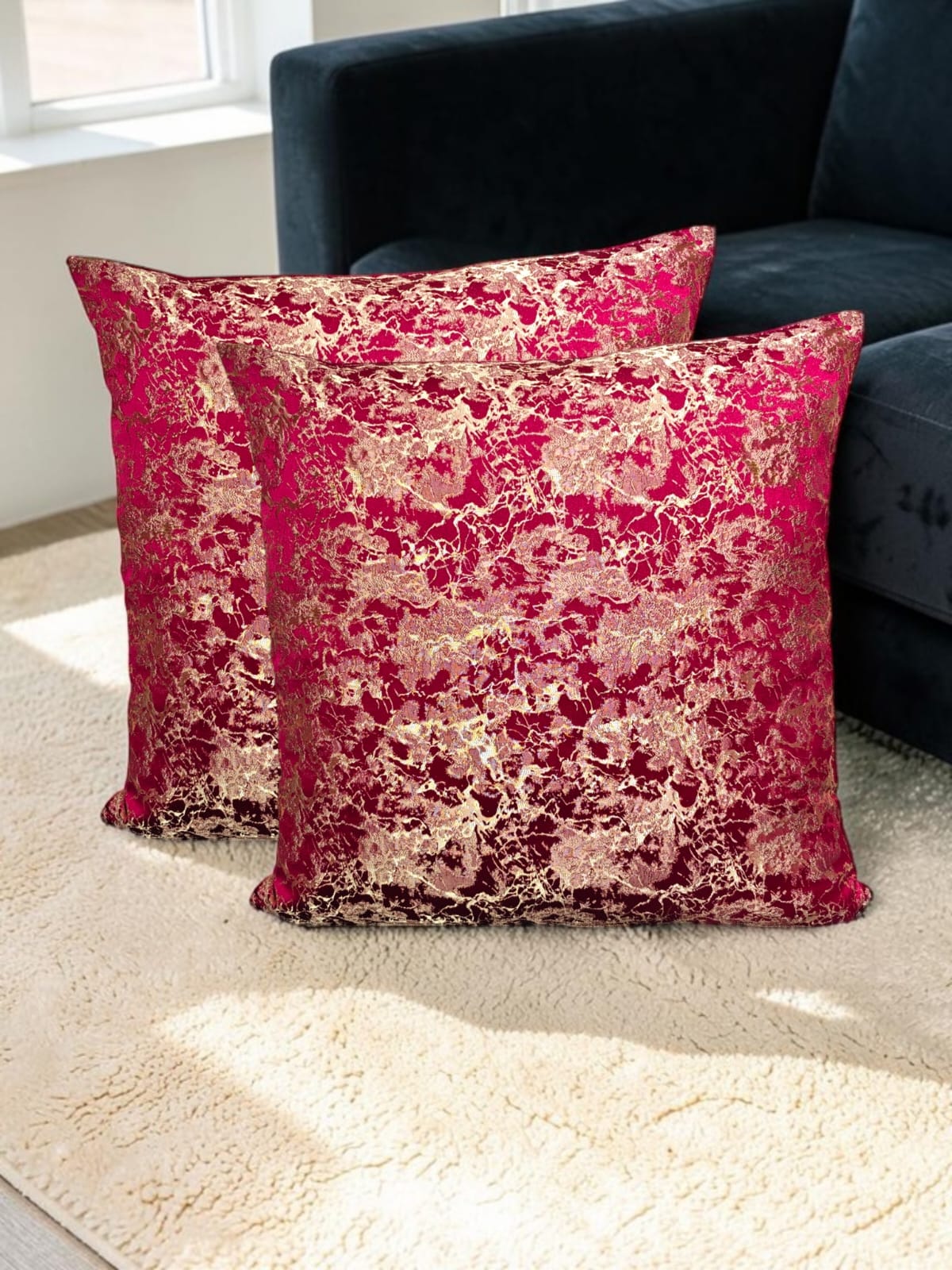 Shanghai Velvet Marble Floor Cushion Covers