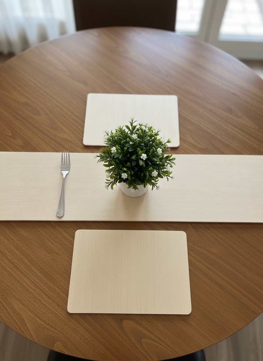 Imported Leather Rubber Dining Set ( 1 Runner & Mats )