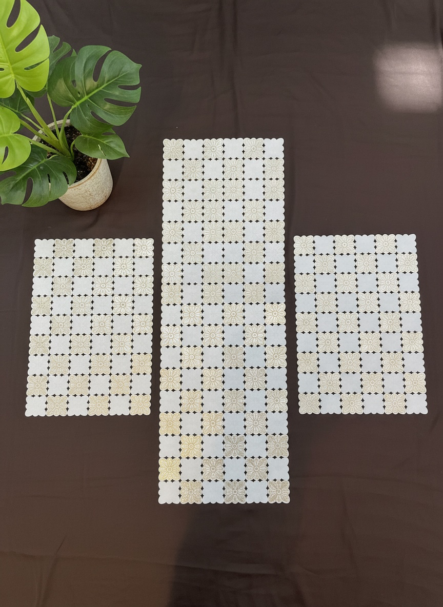 Heavy Golden Plastic 3pc Set