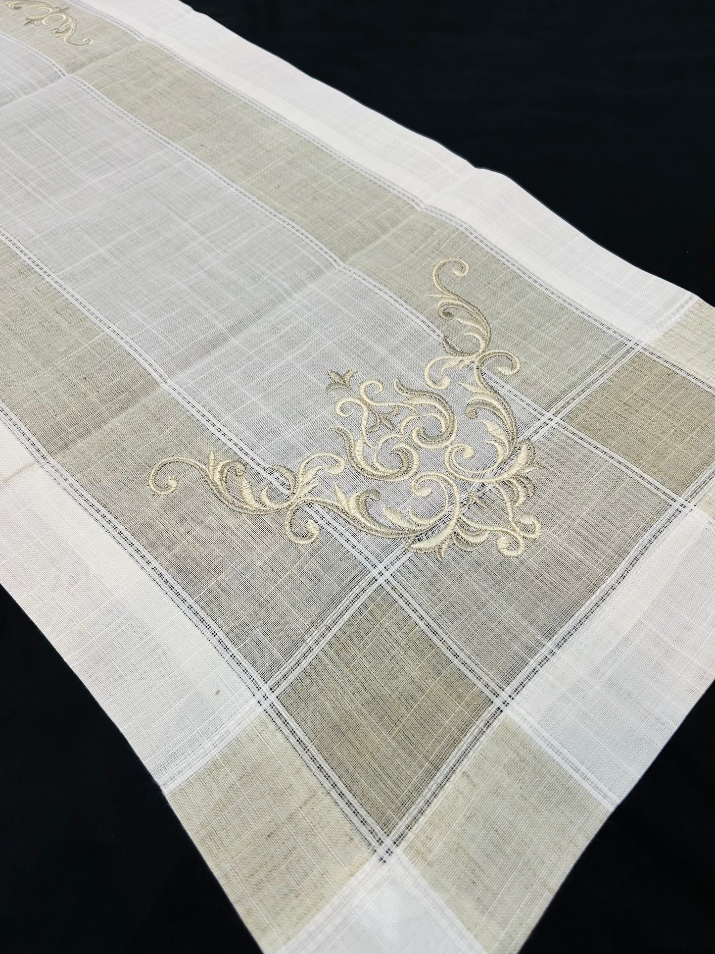 Cotton Embroidered Table Runner