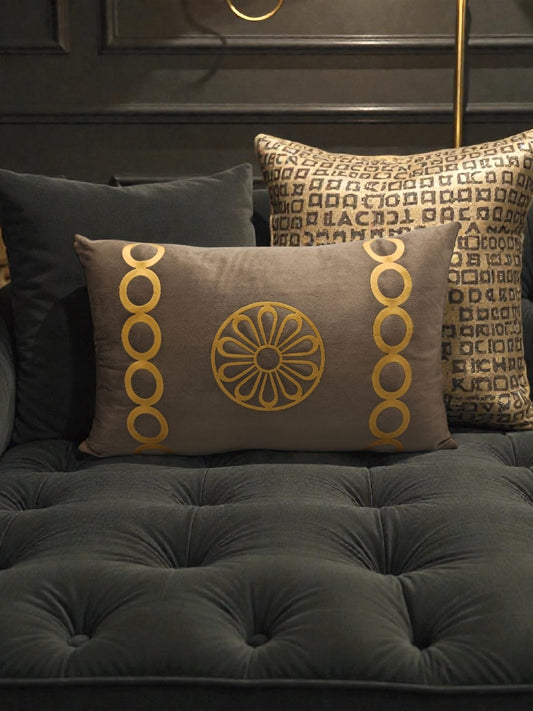 Italian Velvet Motive Rectangular Cushion