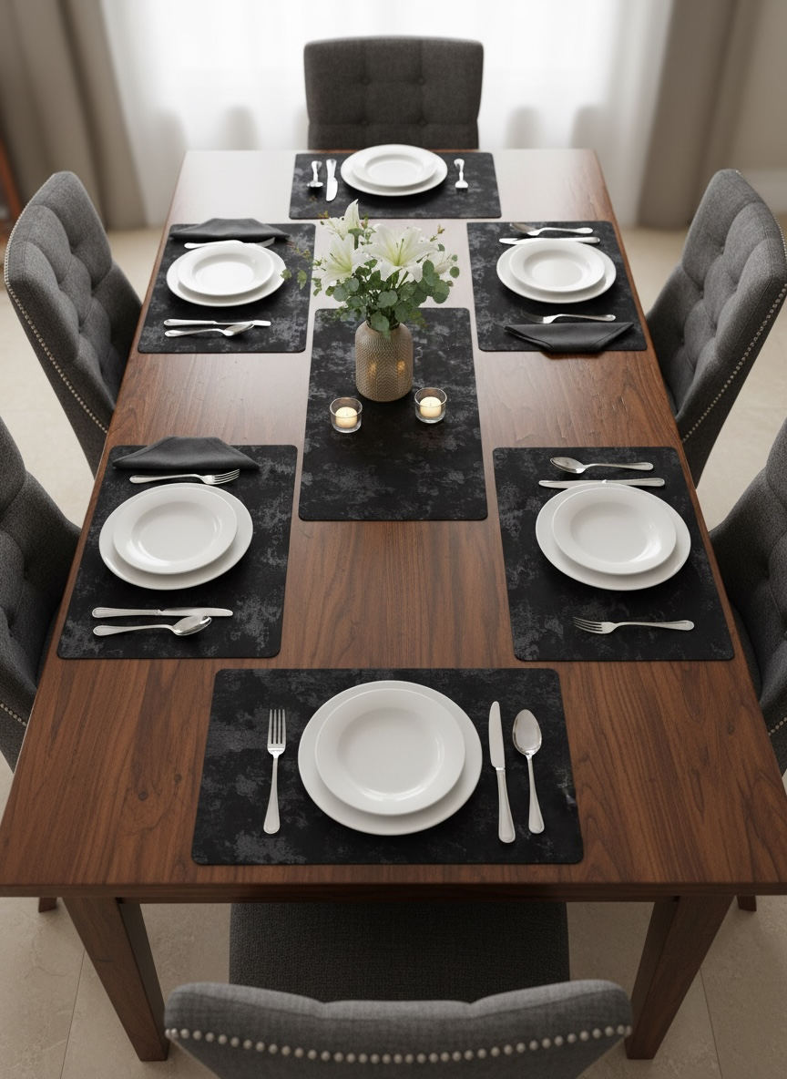 Sweet Leather Plastic 7 PC SET ( 1 Runner & 6 Mats )