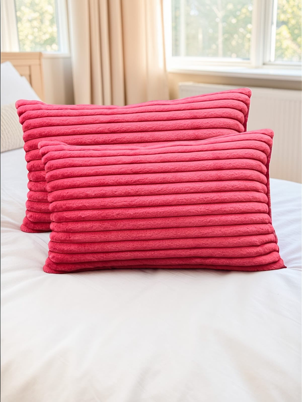Soft Fur Line Pillow Covers