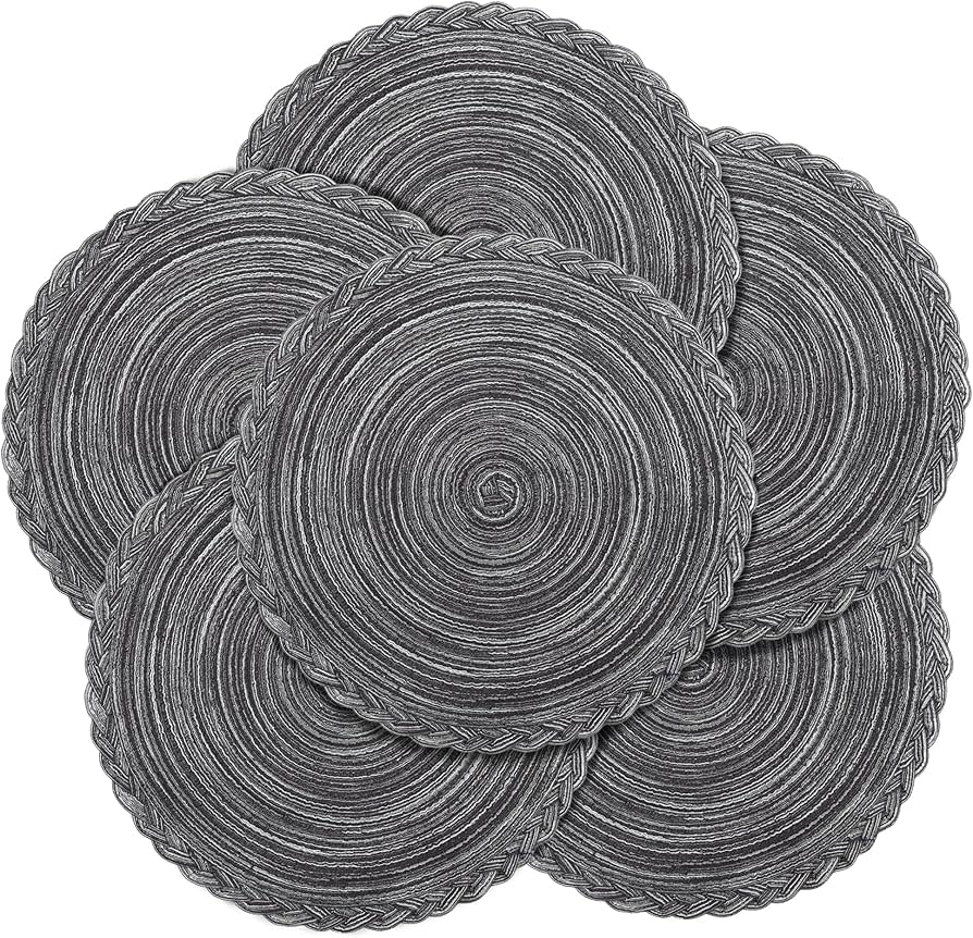 Round Line Fine Plastic Table Mats 6pc Set