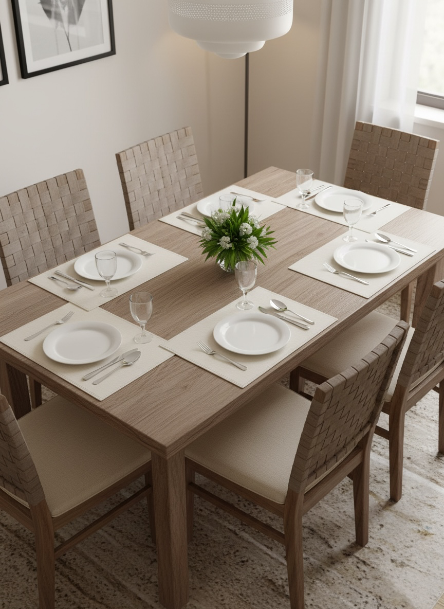 Imported Leather Plastic Elegant Table Mat 6pc Set