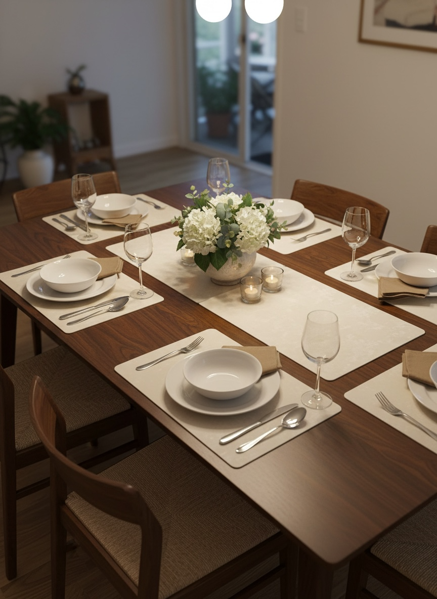 Sweet Leather Plastic 7 PC SET ( 1 Runner & 6 Mats )