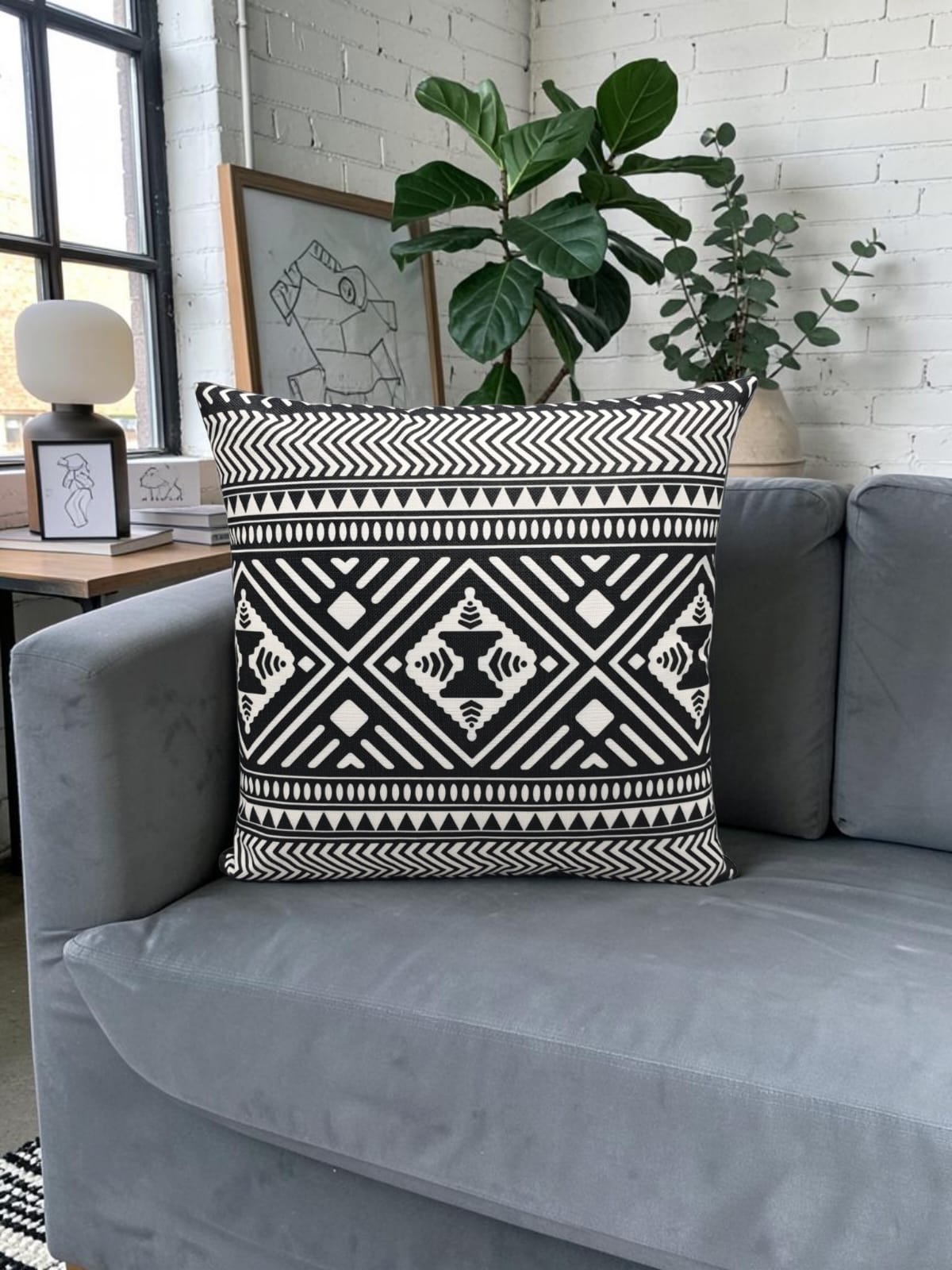 Printed Juut Black White Series Cushion