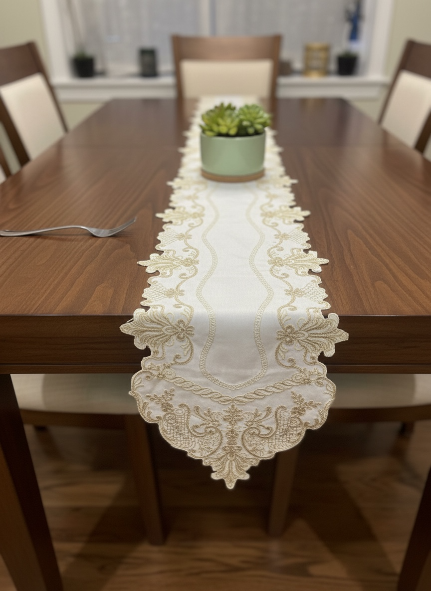 Fancy Cutwork Table Runner