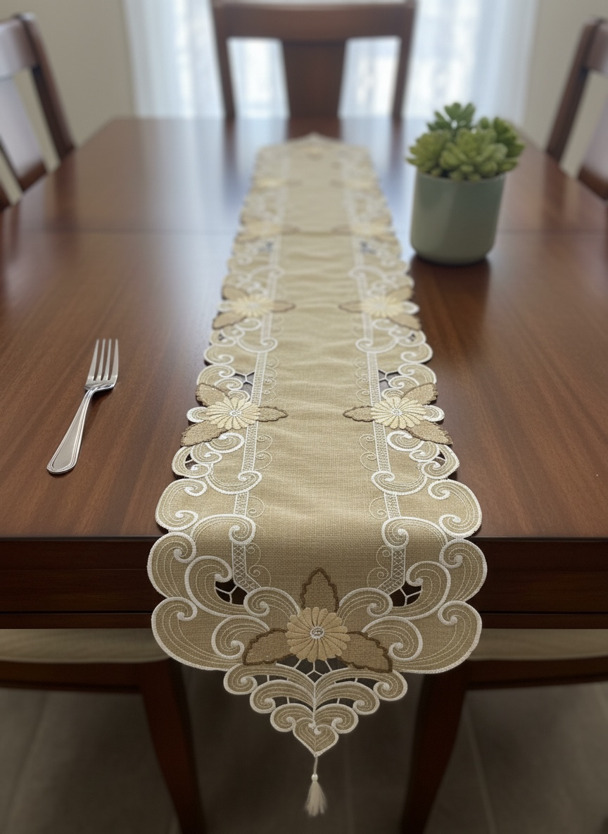 Karandi Cutwork Table Runner