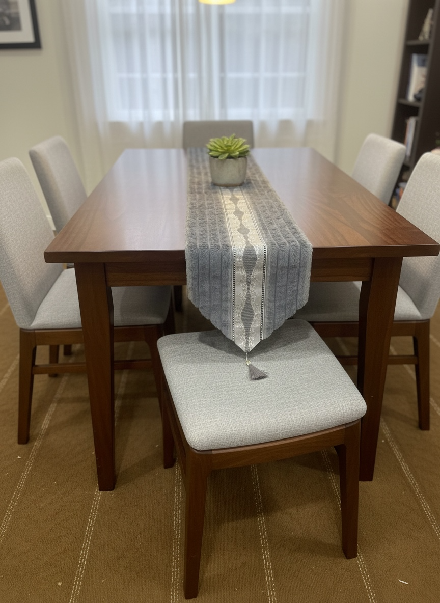 Soft Fur Line Patti Dining Table Runner