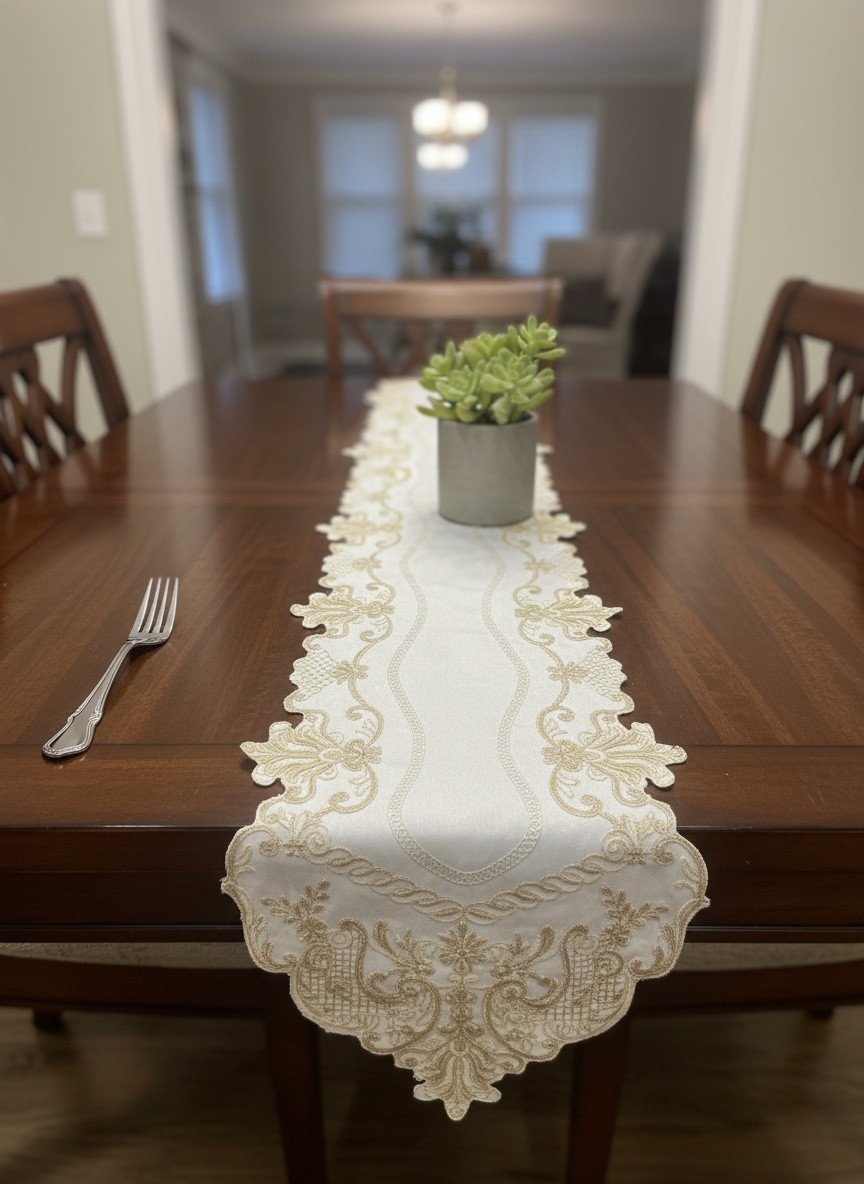 Fancy Cutwork Table Runner