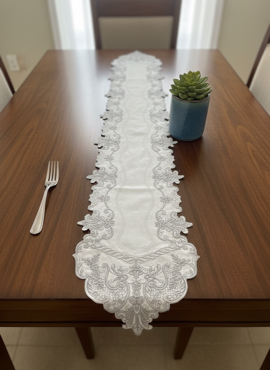 Fancy Cutwork Table Runner