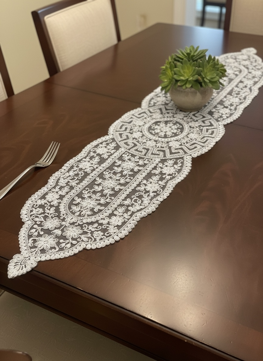 Net Fancy Table Runner (Dark Grey)