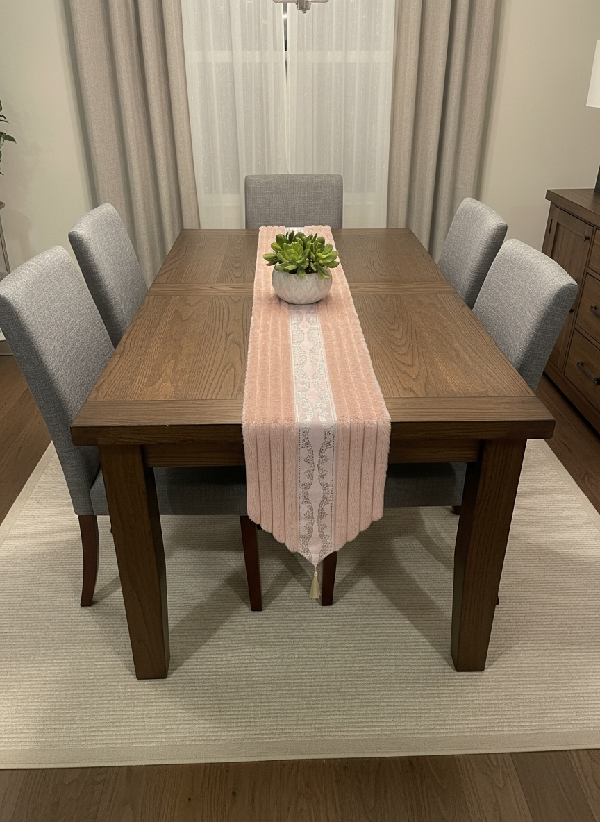 Soft Fur Line Patti Dining Table Runner