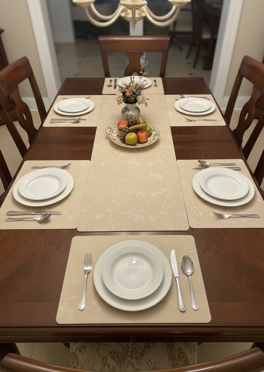 Sweet Leather Plastic 7 PC SET ( 1 Runner & 6 Mats )