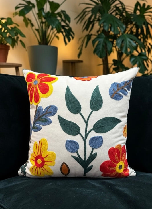 Heavy Embroidery 18x18 Hand-Made Cushion