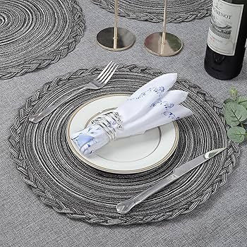 Round Line Fine Plastic Table Mats 6pc Set