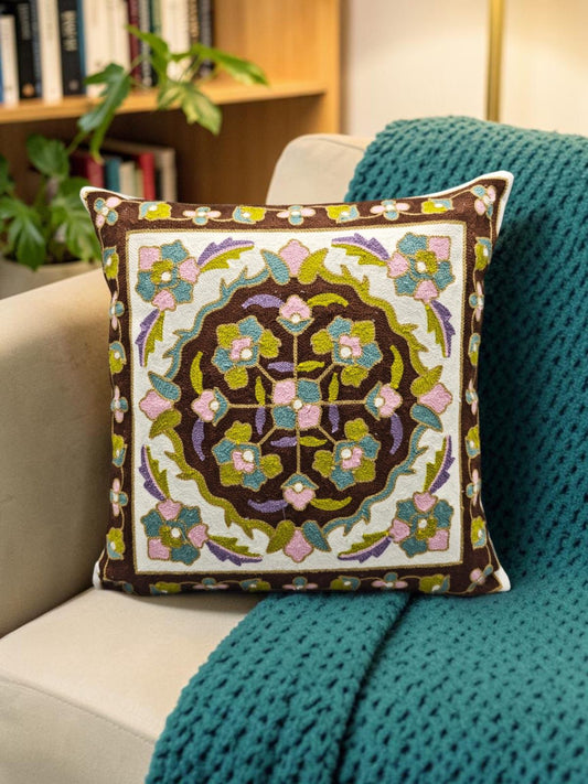 Heavy Embroidery 16x16 Hand-Made Cushion