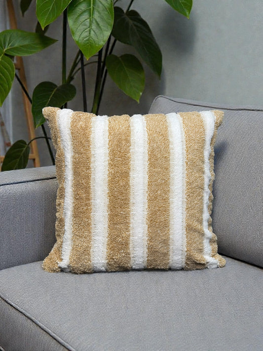 Fur White Line Cushion