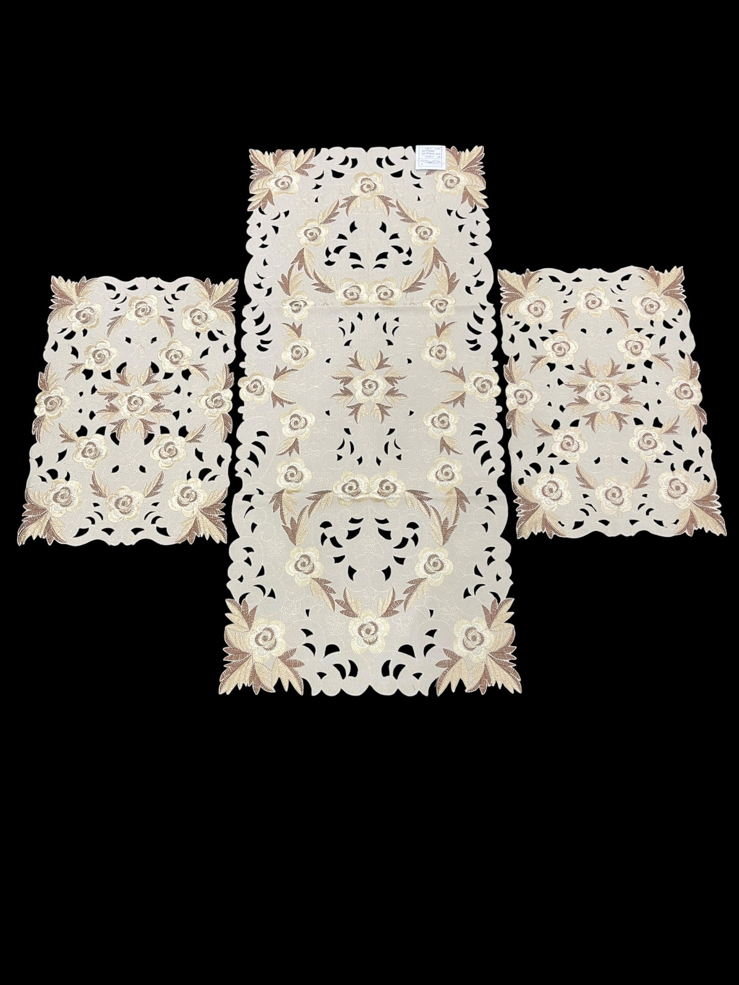 Heavy Cutwork Chinese 3pc Set