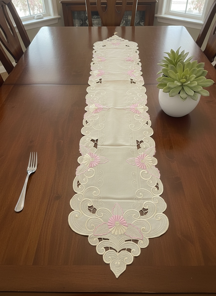 Karandi Cutwork Table Runner