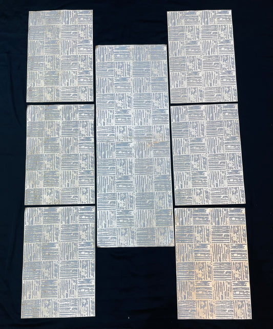 White Golden Plastic 7 PC SET ( 1 Runner & 6 Mats )
