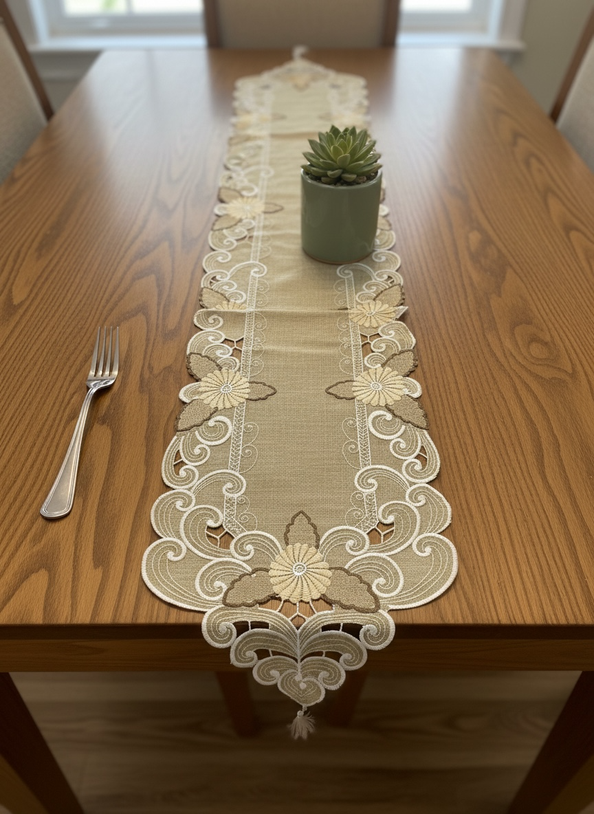 Karandi Cutwork Table Runner
