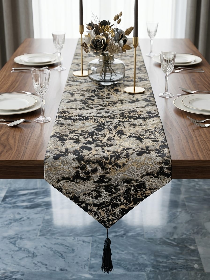 Shanghai Velvet Marble Table Runner