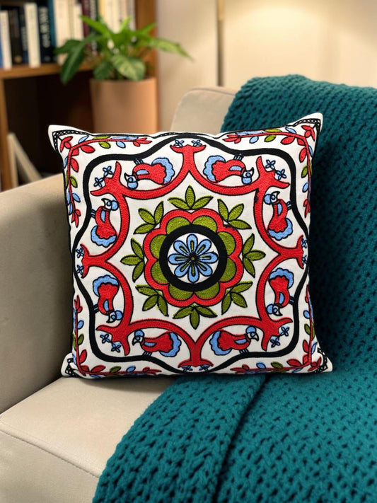 Heavy Embroidery 16x16 Hand-Made Cushion